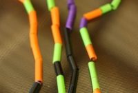 Halloween Straw Threading Necklaces: Preschool Crafts for Kids