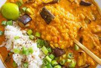 High-Protein Lentil and Eggplant Curry Recipe