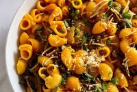 Creamy Roasted Red Pepper Pasta with Parmesan and Basil