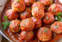 Italian Baked Turkey Meatballs with Herbed Tomato Sauce