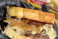 Texas Toast Bacon Cheesburgers with Melty Cheese and Crispy Bacon