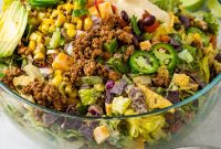 Tex-Mex Chopped Ground Beef Taco Salad Recipe