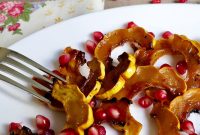 Roasted Delicata Squash with Pomegranate Molasses & Date Syrup