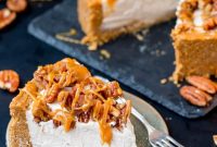 Winter Spiced Pecan Caramel Cheesecake — No-Bake, Gluten-Free