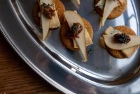 Ginger Biscuits with Stilton and Pear Canapés