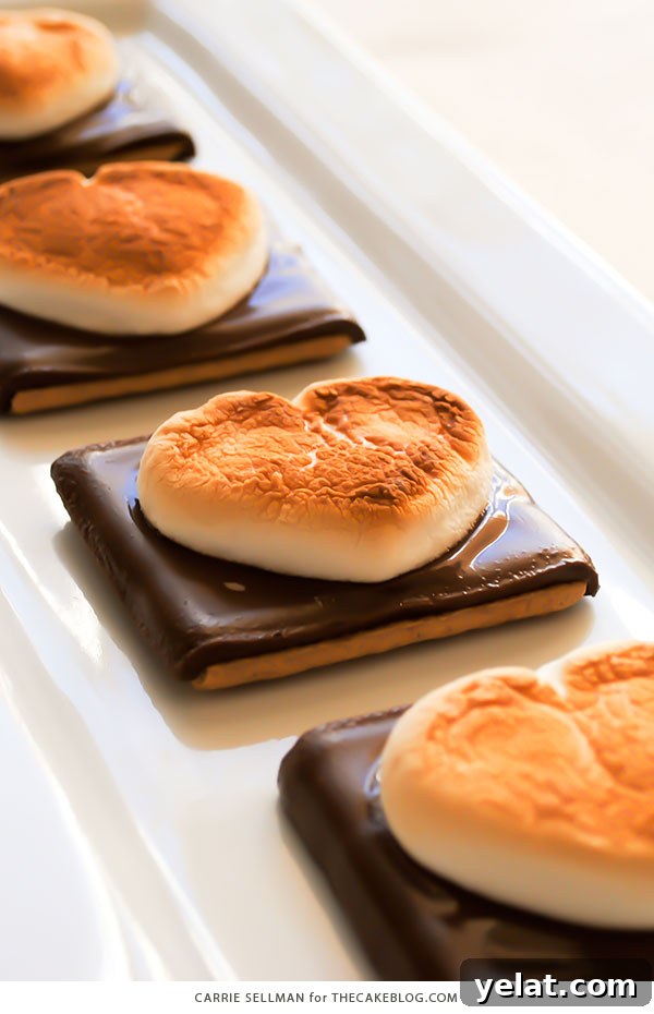Heart-Shaped S’mores Cookies: Valentine Dessert Recipe 3 Heart Shaped S'more Cookies - a super easy, 3 ingredient Valentines treat that takes less than 10 minutes! | by Carrie Sellman for TheCakeBlog.com