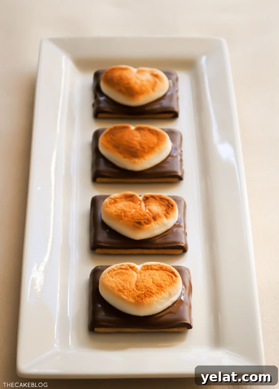 Heart-Shaped S’mores Cookies: Valentine Dessert Recipe 5 Heart Shaped S'more Cookies!! A super easy, 3 ingredient Valentines treat that takes less than 10 minutes! | by Carrie Sellman for TheCakeBlog.com