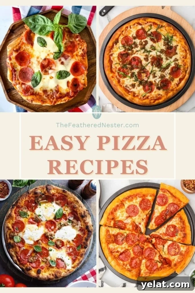 Titled graphic collage for Easy Pizza Recipes.