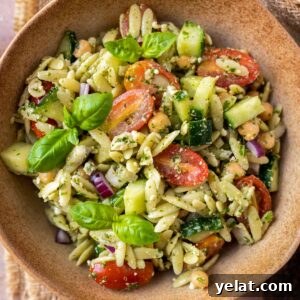Chickpea Orzo Salad with Basil Pesto Dressing 9 Pesto Orzo Salad.