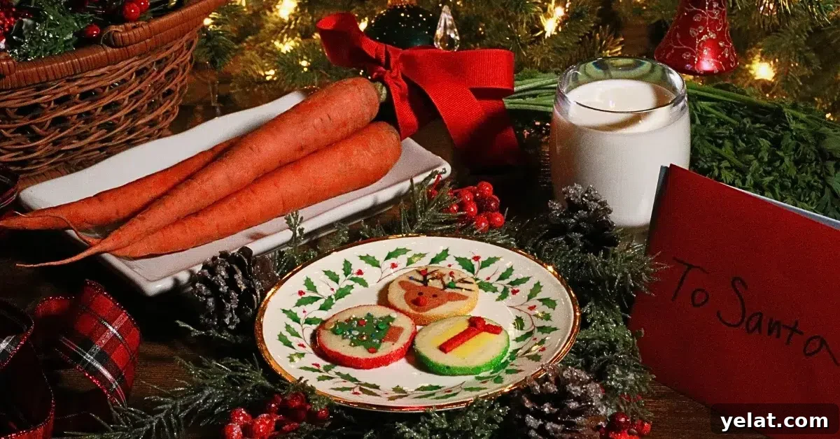 Slice-and-Bake Christmas Cookies: Tree, Reindeer & Gift Box Ideas 5 slice-and-bake Christmas cookies on a plate set up for Santa