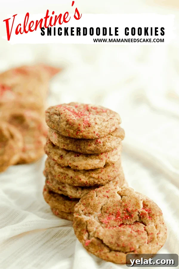 Valentine Snickerdoodle Cookies with Sweet Cinnamon Hearts 6 Classic snickerdoodle cookies with a Valentine's Day spin.