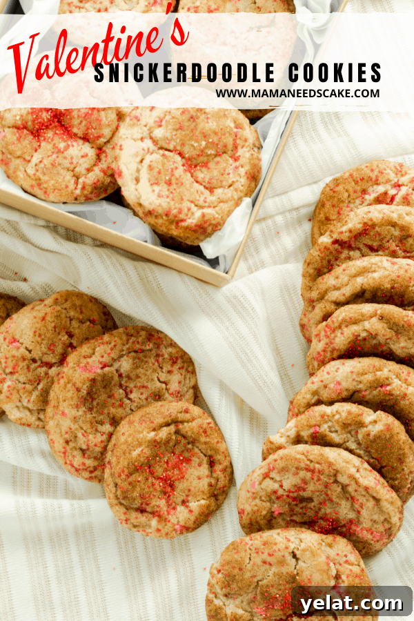 Valentine Snickerdoodle Cookies with Sweet Cinnamon Hearts 8 Classic snickerdoodle cookies with a Valentine's Day spin.