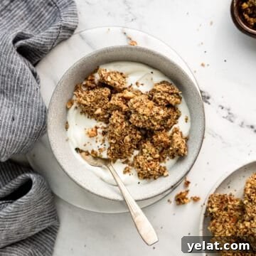 Sugar free grain free granola in a bowl.
