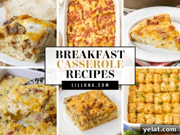 Authentic Mexican Chilaquiles Recipe: Classic Red and Green Variations 18 Collage of breakfast casserole recipes.