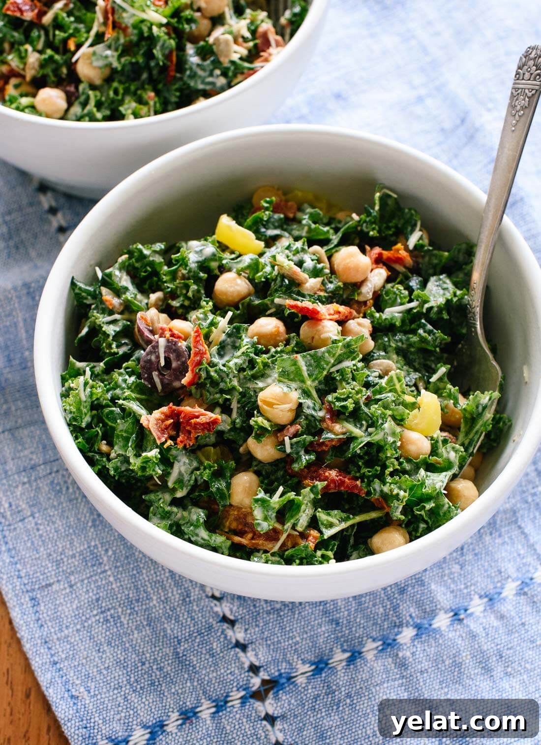 45 Portable Lunch Recipes for Meal Prep and On-the-Go Meals 24 Greek kale salad with creamy tahini dressing - cookieandkate.com
