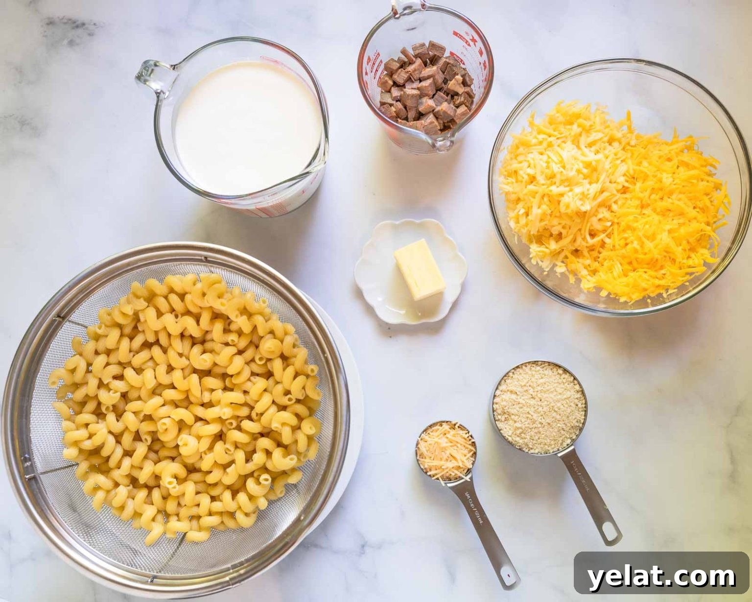 Smoky Brisket Mac and Cheese Recipe for Leftover Beef 3 Ingredients needed to make brisket macaroni and cheese.