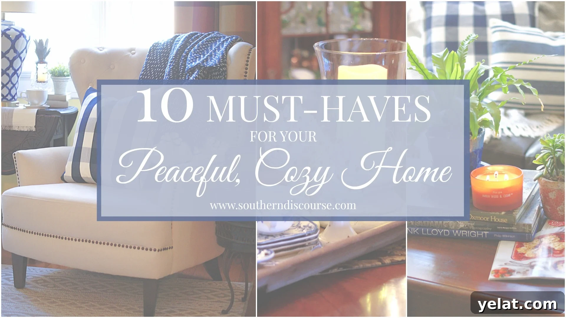 Cozy Home Essentials for Peaceful Living + Comforting Recipes 2 photo collage for cozy home