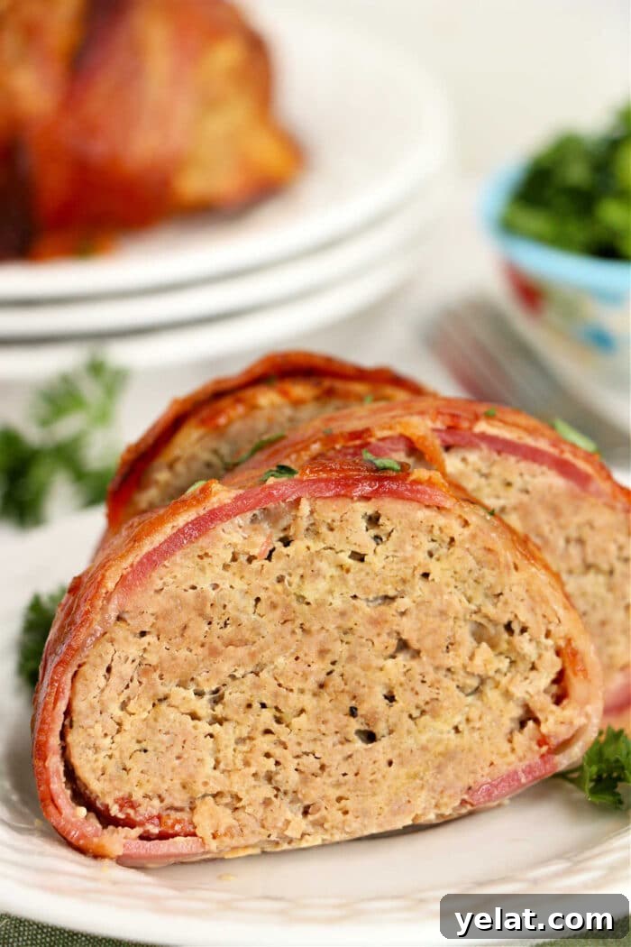 Crispy Air Fryer Bacon-Wrapped Meatloaf Recipe 6 Meatloaf Wrapped Bacon