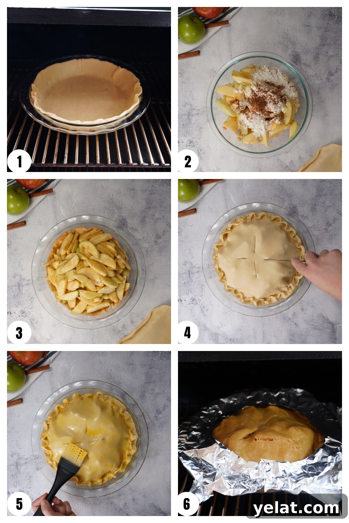 Smoked apple pie collage