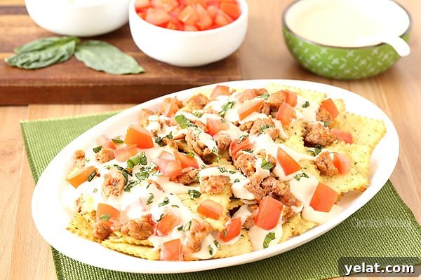 Italian Nachos: Crispy Waffle Fries with Mozzarella & Marinara 4 Italian Nachos with hot sausage, mozzarella cheese, tomatoes, basil, and Pasta Chips
