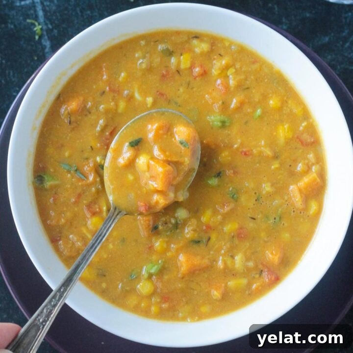 Comforting Vegan Soup Recipes to Warm Your Weeknight Meals 8 Spoonful of soup being lifted from a bowl.