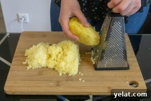 Homemade Gnocchi Without a Ricer: Step-by-Step Potato Gnocchi Guide 7 Grating the potatoes for your gnocchi