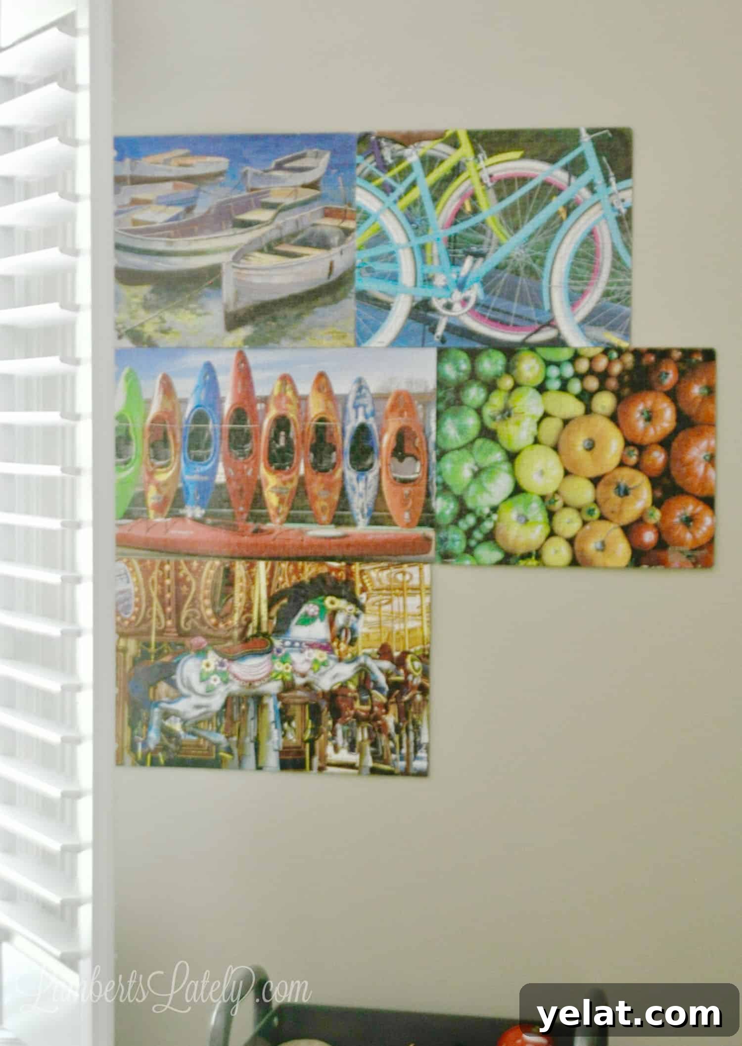 How to Glue and Hang a Puzzle Without a Frame 13 preserved puzzles hanging on a wall.