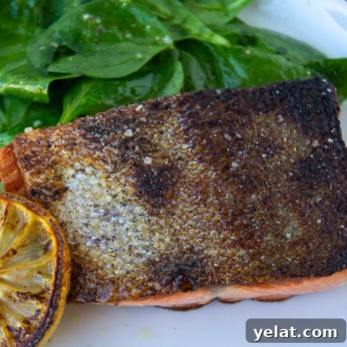 Crispy Cast-Iron Salmon with Lemon Herb Butter 7 cooked cast iron salmon