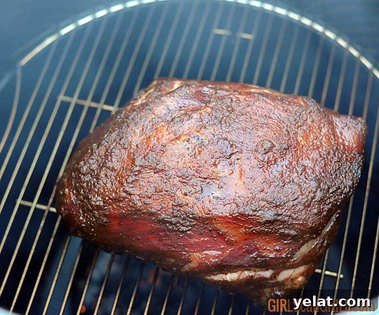 Barrel House Cooker 18C Review: Features, Performance & Verdict 4 pork butt smoking on a grill rack