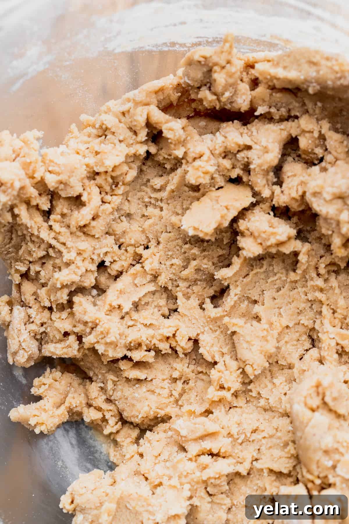 Pecan Pie Cookie Recipe: Crispy, Gooey Mini Pies 5 Cookie dough in a glass bowl