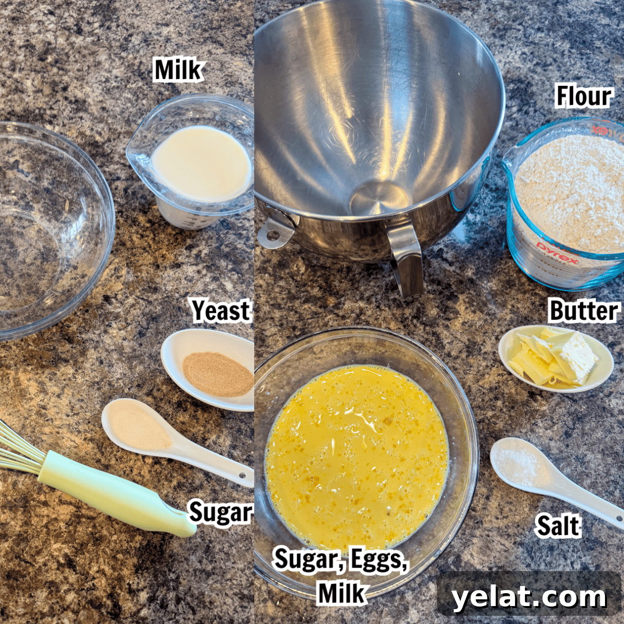 Crème Brûlée–Filled Donuts: Decadent Custard-Stuffed Doughnuts 3 ingredients including sugar, yeast, milk, flour, butter, salt, and eggs.