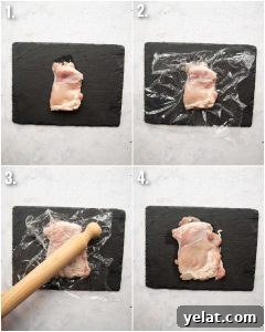 how to pound chicken thigh 4 step by step photos showing how to pound chicken thigh
