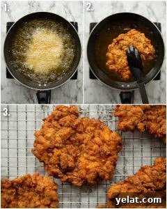 how to deep fry chicken 3 step by step photos showing how to deep fry chicken