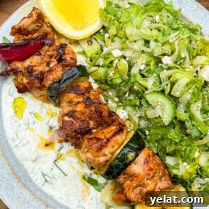 Grilled Pepperoncini Chicken Kabobs with Spicy Yogurt Sauce & Maroulosalata 9 Grilled Pepperoncini Chicken Kabobs with Spicy Yogurt Sauce and Maroulosalata