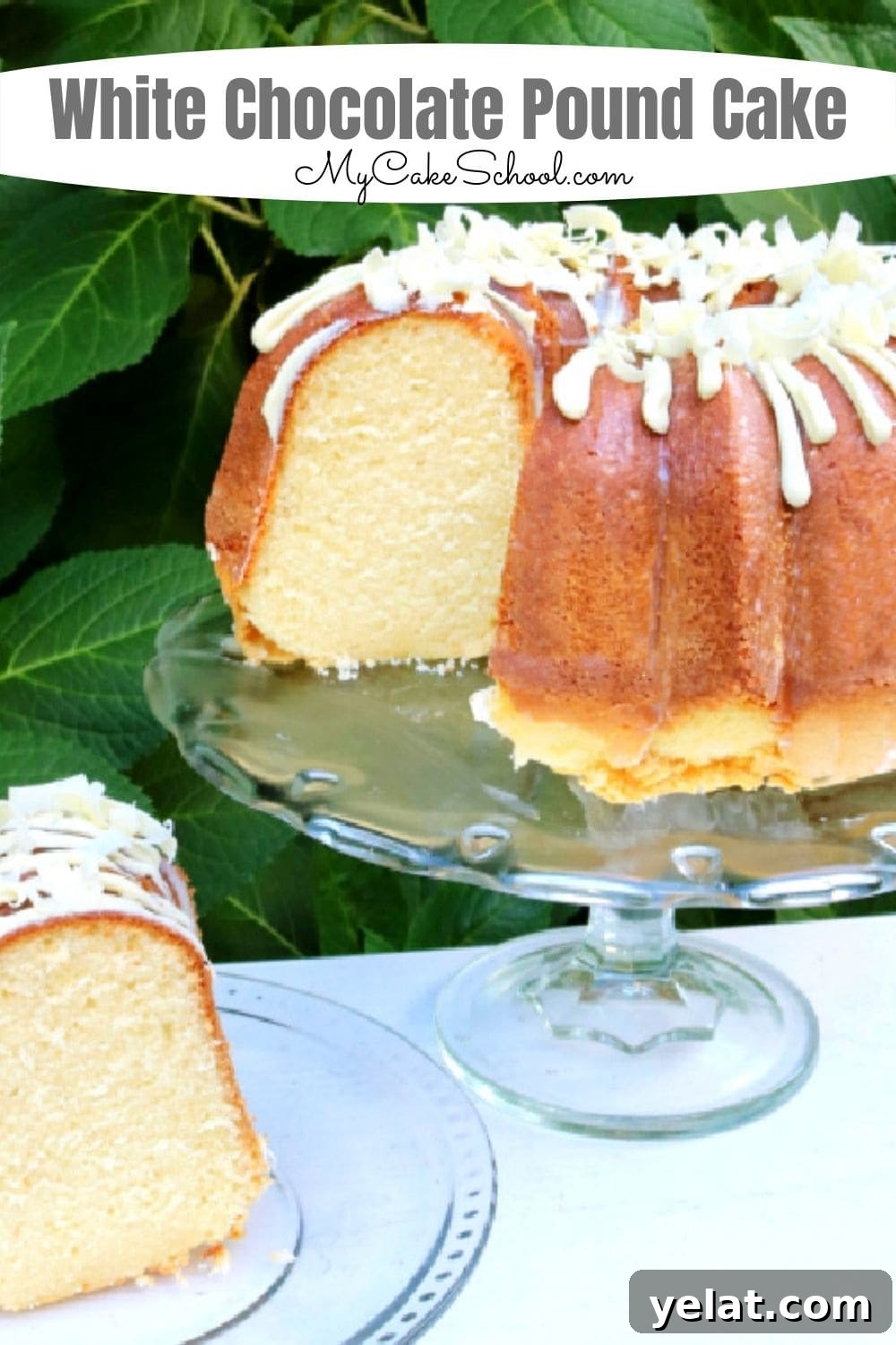 White Chocolate Pound Cake Recipe- So moist and delicious! White Chocolate Pound Cake Recipe