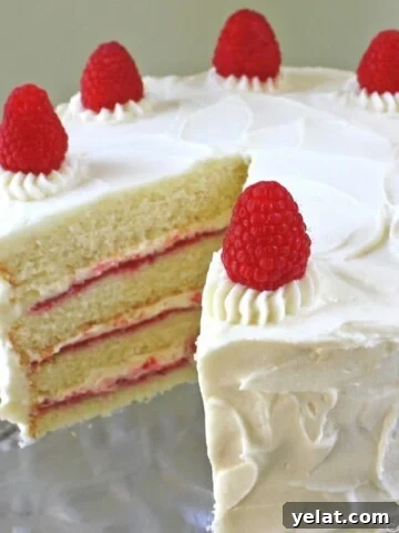 White Chocolate Raspberry Cake