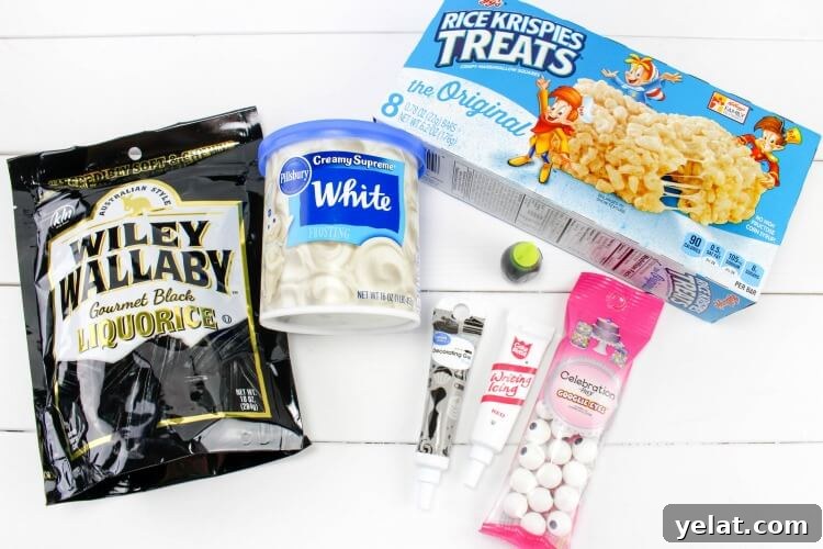 Supplies for Frankenstein Monster Rice Krispies Treats!