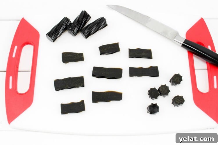 Licorice for Frankenstein Monster Rice Krispies Treats