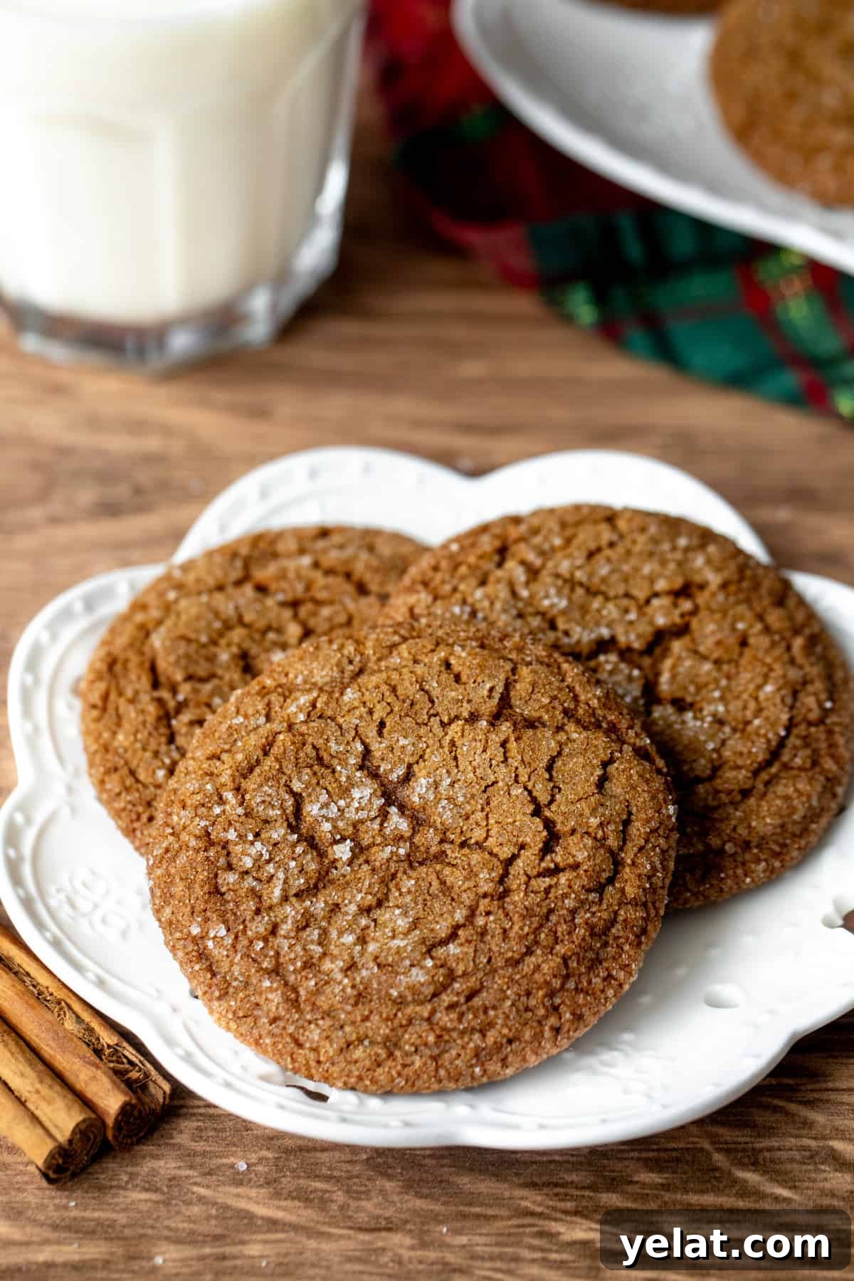 Crispy Gingersnaps: A Snappy Recipe for Perfect Cookies 3 Small plate of three crispy ginger cookies