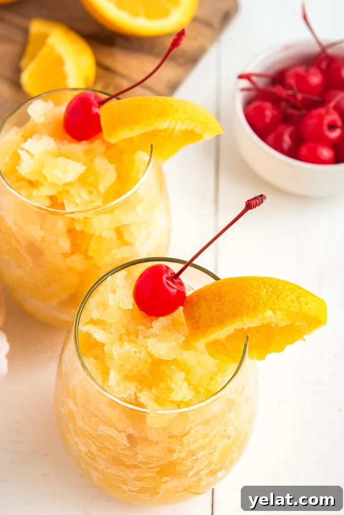 2 glasses of brandy slush