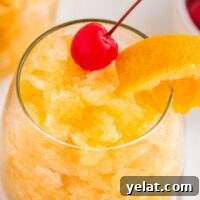 Brandy Slush with cherries and oranges