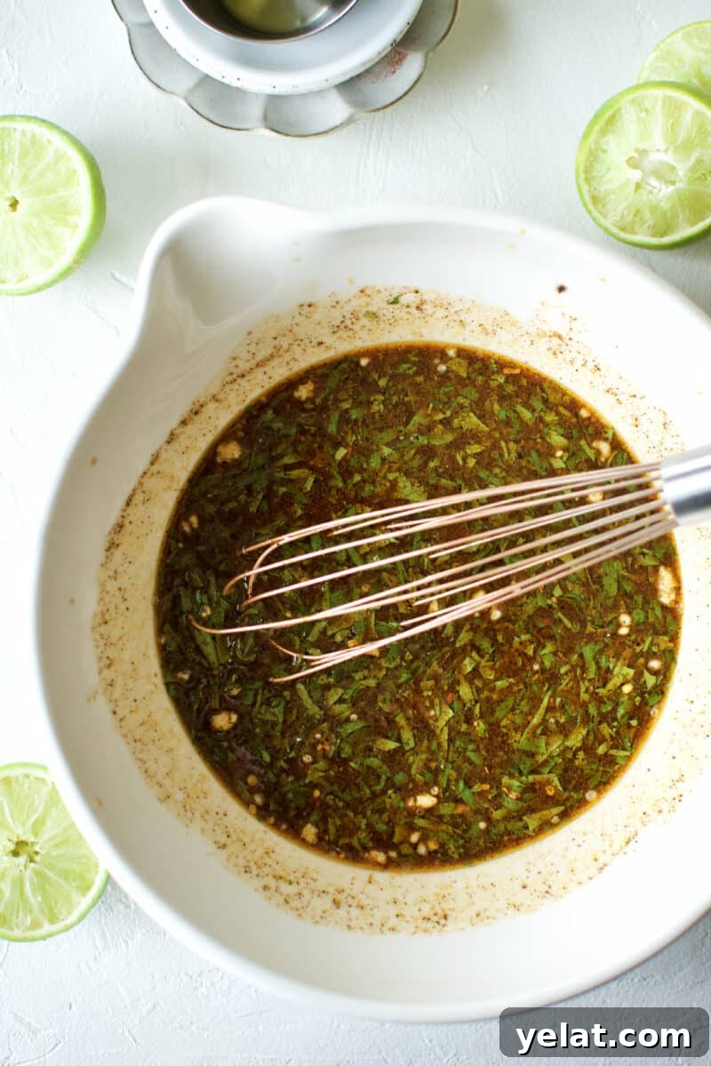 Carne Asada Marinade for Beef Fajitas and Tacos 5 Carne Asada Fajita Marinade in a bowl.