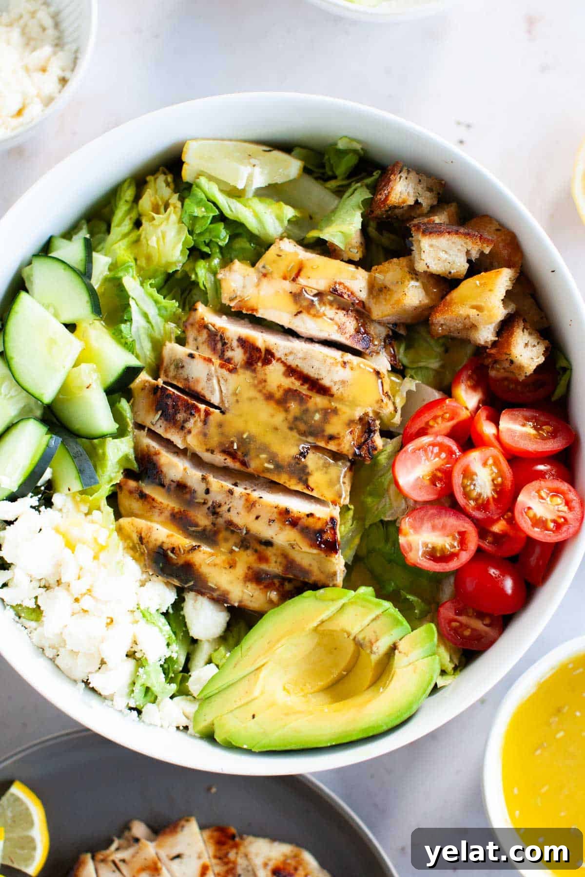 Crispy Homemade Croutons: Simple Recipe for Perfect Salads 11 Grilled chicken salad with honey vinaigrette.