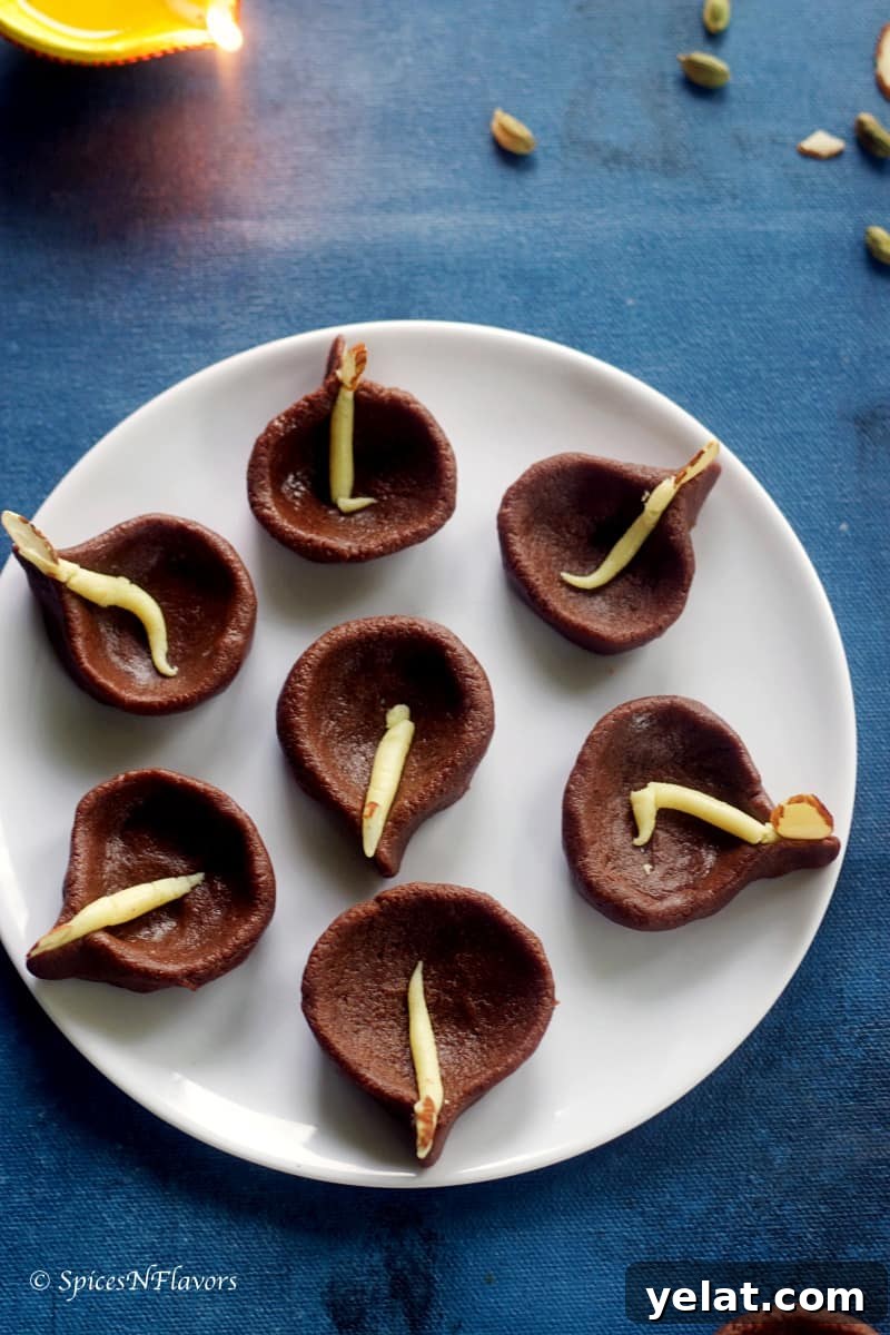 Chocolate Diya Peda: Diwali’s Rich Indian Festive Sweet 4 chocolate diya peda chocolate peda indian sweet indian mithai diwali special indian sweet quick diwali recipes easy diwali recipes indian festival recipes