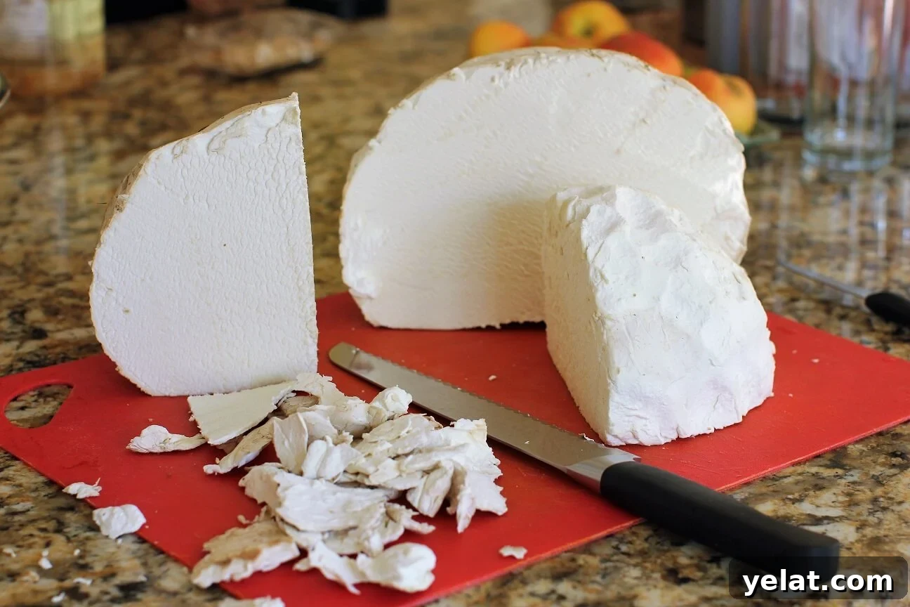 Creamy Puffball Mushroom Fettuccine Alfredo 4 peeled and cut puffball ready for shredding