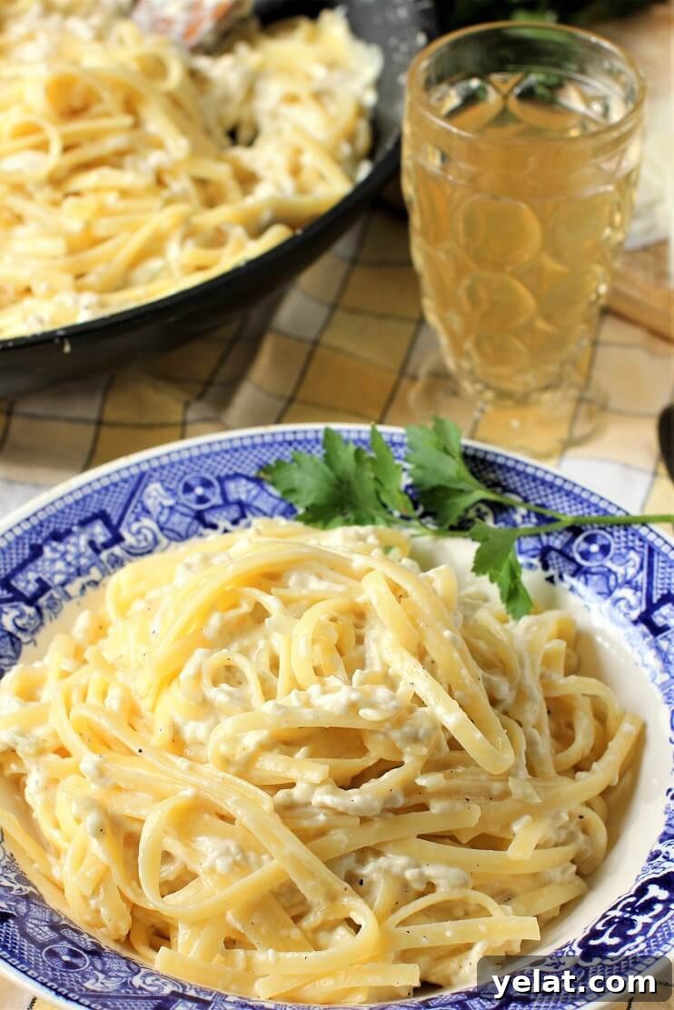 Creamy Puffball Mushroom Fettuccine Alfredo 7 dinner's ready - a serving of puffball fettuccine alfredo
