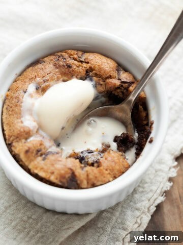 Craving something sweet? These Gluten Free Air Fryer Chocolate Chip Cookies in cups are gooey, quick, and the perfect single serve dessert