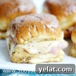 Caramelized ham & swiss sliders