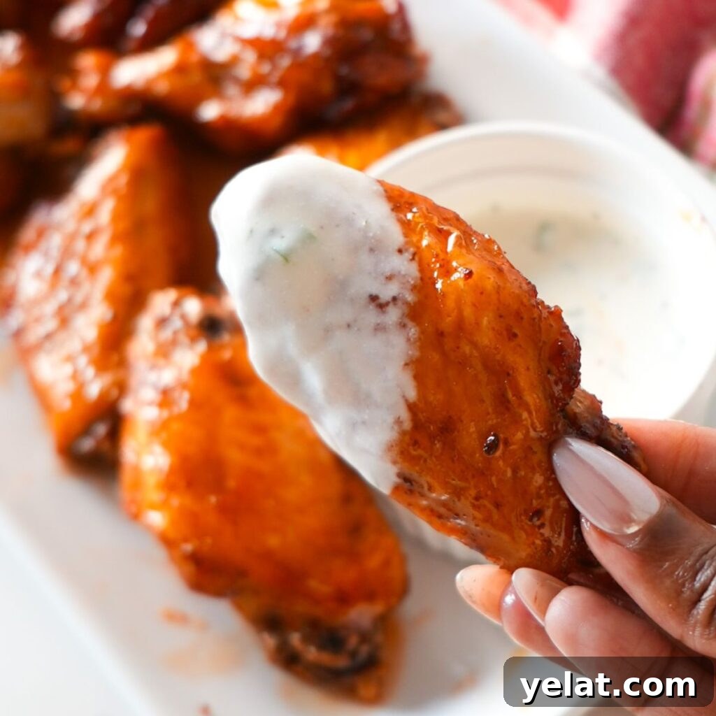 Creamy Buttermilk Ranch Dressing Recipe (Video Tutorial) 2 Buttermilk ranch on a wing.