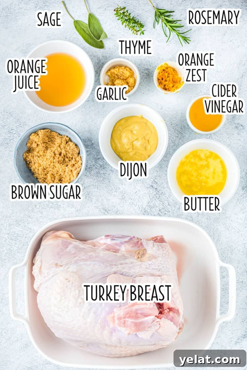 Glazed Turkey Breast in an Air Fryer: Juicy, Quick Recipe 4 ingredients to make air fryer glazed turkey breast in bowls on a counter